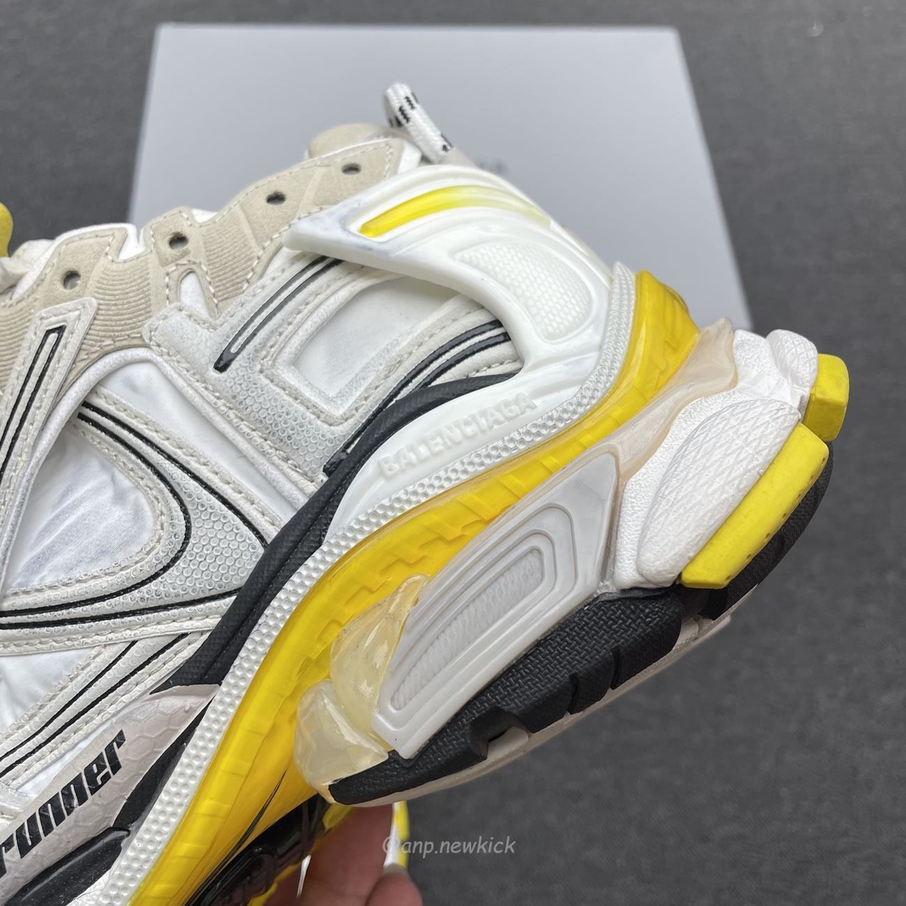 Balenciaga Runner Nylon Grey White Yellow Womens 772774 W3rny 9170 (4) - newkick.vip